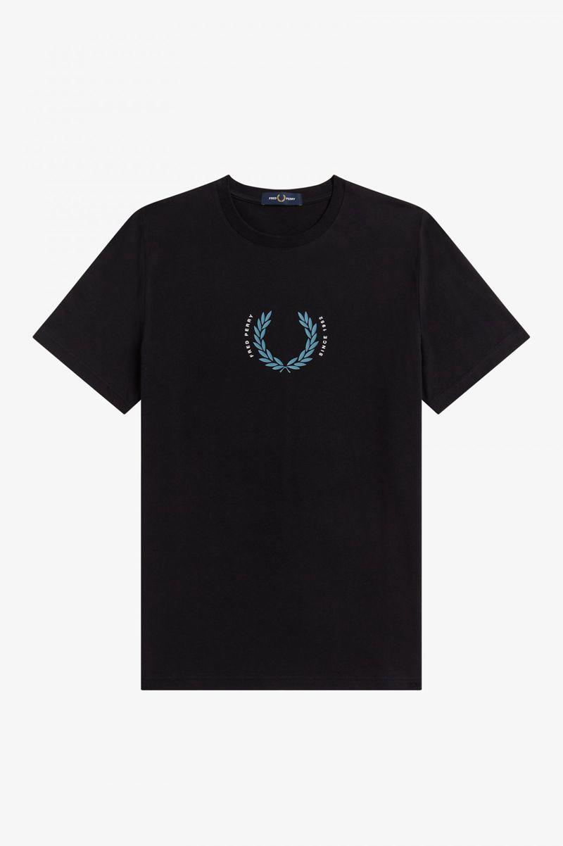 Black Fred Perry Laurel Wreath Men\'s T Shirts | PH 1695AHKP